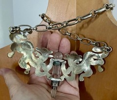 NEW! Mayan Jaguar Silver & Crystal Handmade Artisan Necklace by REBECCA FLOETER