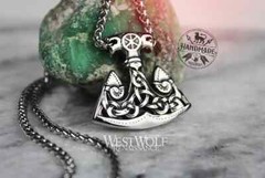 Slavic Axe of Perun Pendant with Stainless Steel 24 Inch Chain – Viking/Norse/Ax