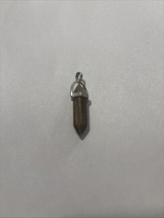Potentially Sterling Silver Tiger’s Eye Double Point Pendant Brown Gold Striped