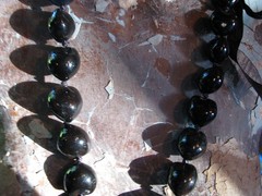 Handmade Black Tagua Nut Necklace 32″ With Black Ribbon