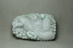 Cert’d Natural Light green A Jadeite jade Hand-Carved Phoenix Pendant