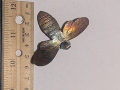JMAT Handmade Rainbow Copper Cicada Firefly Brooch Lapel Pin