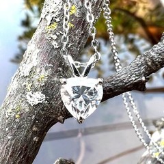 Lab Grown 1 Carat Heart Moissanite Pendant Sterling Silver 925 , D VVS1