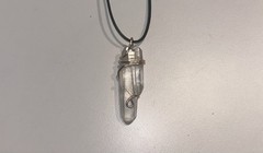 Handmade Himalayan Tibetan quartz Necklace Double Point Gold Record Keeper