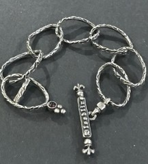 THE ETERNAL VINE OVAL CURB LINK By Bloodline BRACELET Sterling Silver 20mm Links
