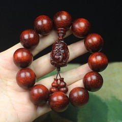 Rhinoceros Horn Rosewood 2.0 Prayer Bead Bracelet Buddha Hand Pendant Bracelet