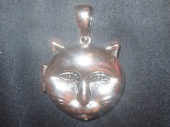 NEW ITEM GIFT 30MM KITTEN KITTY SILVER CAT LOCKET CHARM PENDANT NECKLACE