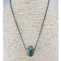 Artisan Spherical Millefiori-Style Art Glass Pendant Necklace
