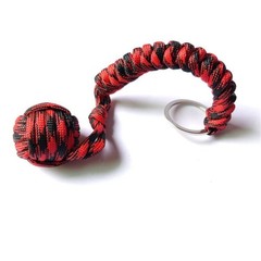 Keychain Strength Paracord Black Monkey Fist Hiking With Steel Outdoor Ball