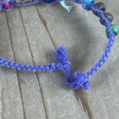 Handmade Beaded Bracelets Lot Of 3 Woven Knots Dolphin Beads