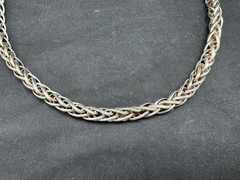 Vintage Italian sterling silver 925 wheat chain 24″ necklace, 49 grams