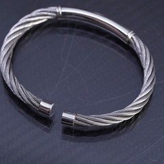 6.5”, vintage sterling silver 950 handmade cable cuff bracelet