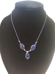 Women 10 inches genuine Blue Lapis Stone Beaded Necklace any Occasion with Clasp
