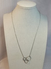 S925 Sterling Silver Intertwined Linked Circles 18″ Dainty Oval Link Necklace