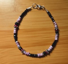 Artist Handmade Bracelet Sz S Rhodochrosite Ruby Sugilite Spinel Sterling Silver