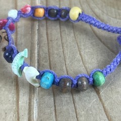 Handmade Beaded Bracelets Lot Of 3 Woven Knots Dolphin Beads