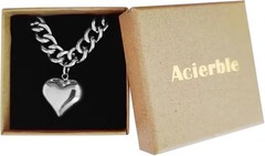 Stainless Steel Chunky Heart Charms Bracelet for Women