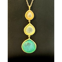 Michael Vincent Michaud 18K Gold Plated Shell Pendant Necklace