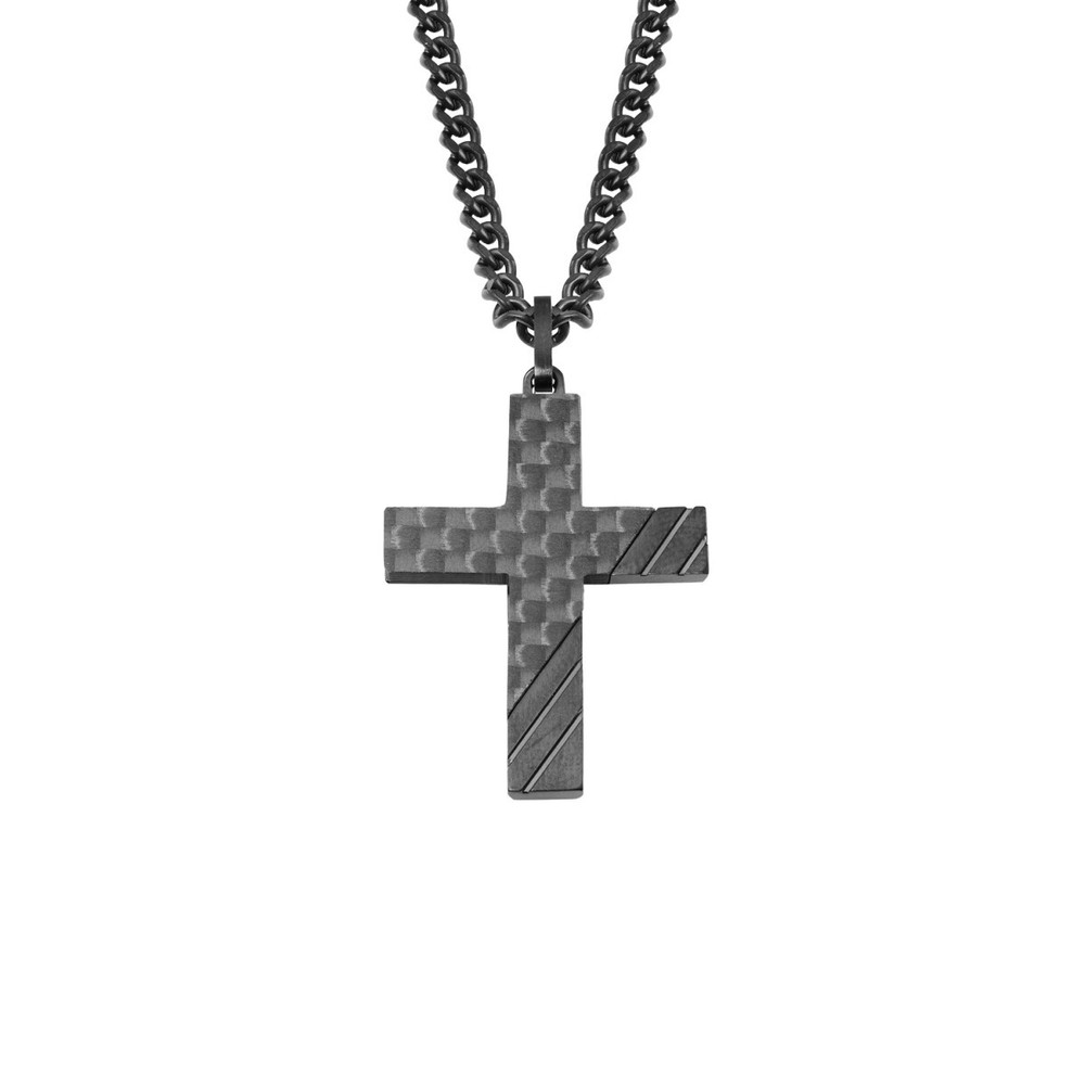 S.oliver Jewel Men’s Necklace Carbon Stainless Steel 2022635 Cross