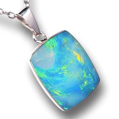 Siloam’ Genuine Australian Silver Opal Pendant Jewelry 8.6ct J76