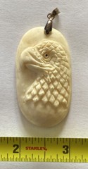 Vintage Eagle Head Hand Carved Pendant 18KGP Finding