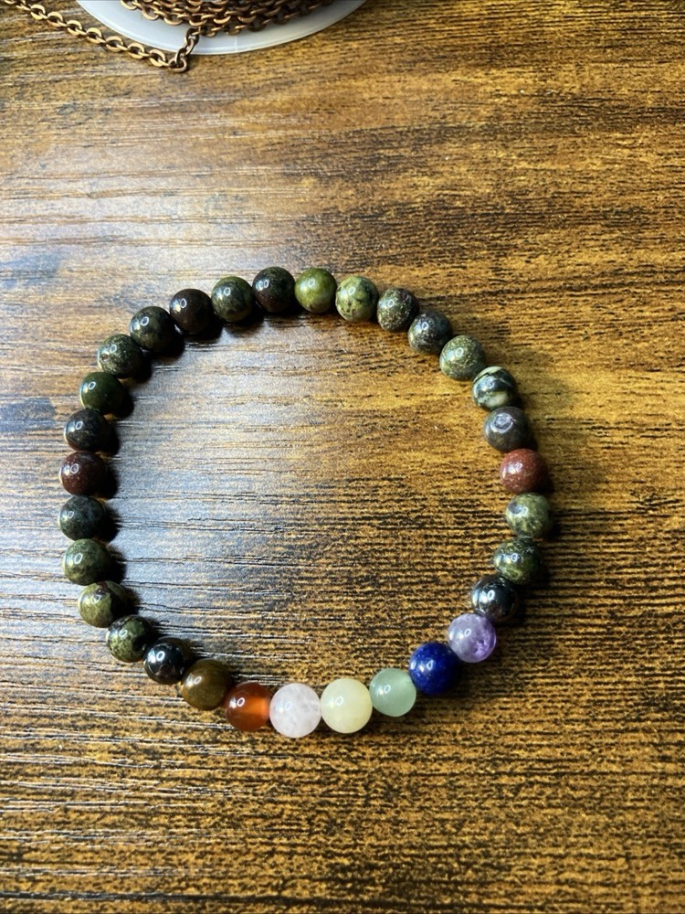 Chakra Stretch Bracelet – Natural Stone Beads 6mm – Fits 6.5-7.5” Wrist