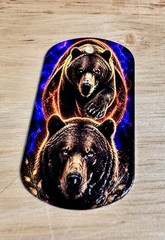 Bear Dog Tag 3d Texture Pendant