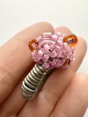 Artisan Handmade Beaded Wire Cocktail Ring Size 5