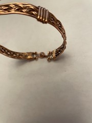 Antiqued Copper Braided Wire Weaved Bracelet 8.5”