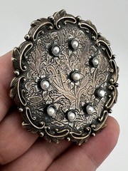 Vintage Sterling Silver 925 Pearl Large Pin Pendant