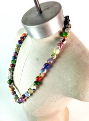 Sobral Planets Urano Pollock Multicolor 43 Orb Beads Artist Made 30″ Necklace
