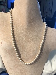 Knotted Freshwater ? Pearl Necklace Vintage 19”