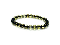 AMBER BRACELET Gift Round Beads Faceted Baltic Amber Jewelry Elastic 5,6g 9452