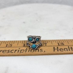 Sterling Silver Turquoise Ring Shablool Didae Three Stones Statement Israel 925