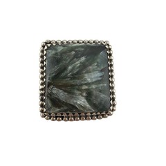 Sterling Silver Rectangular Seraphinite Ring Size 7.5
