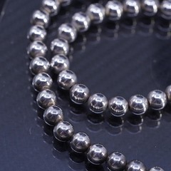 19” 8mm, vintage sterling silver 925 8mm bead handmade necklace