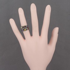2 Handcrafted L. Leigh Linton Sterling Mixed Metal Gemstone Cabochon Rings 4.75+