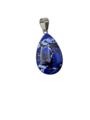 Natural 1″ Stone Teardrop Shaped Pendant Necklace On 17″-18″ Black Cord – CHOICE
