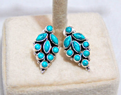 Natural Turquoise Earring Studs in 925 Sterling Silver, Wedding Studs, Gift Item