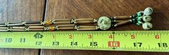 Vintage Wood Glass Metal Beaded Long Necklace Artisan Boho 30” With 2” Drop