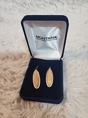 Montana Silver co marquis picture jasper Earrings