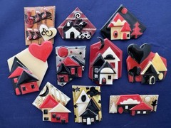 Vintage Lucinda Pin Lot House Pin Red Black Metallic Etc 10 Pc 1 Is Music Pin