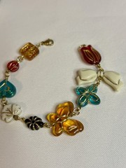 NEW Handmade Vintage Style Gold/Multicolor Beaded Bracelet