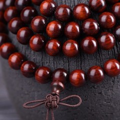 108 Mala Beads Chinese Rosewood 6/8mm Meditation Bracelet and Yoga Mala