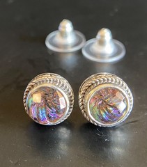Sarda,Bali Made,Colorful,”Northern Lights”Quartz & Sterling,Stud Earrings-Unisex