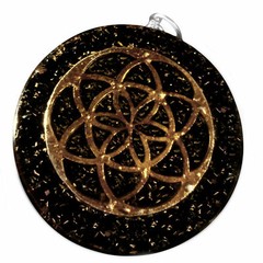 Tourmaline Sacred Geometry Orgone Energy Pendant Copper Orgonite Necklace HANDMA