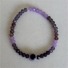 Bubbles & Baubles Studio Handmade Beaded Bracelet Purple Brown Black Unisex Art