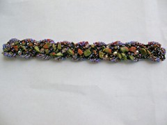 Natural Stone Seed Bead Bracelet Feminine Handmade Magnetic Clasp 8″ Unikite