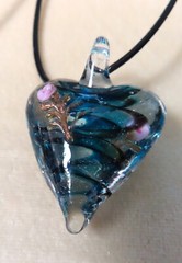 42~52mm long Lampwork heart pendant necklace