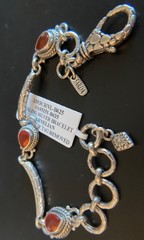 Sarda,Bali Made,Carnelian & Sterling,Adjustable Bracelet-Small Wrist Up 6.75”
